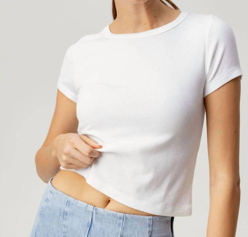 NEW SUNDAYS brother ribbed tee in white